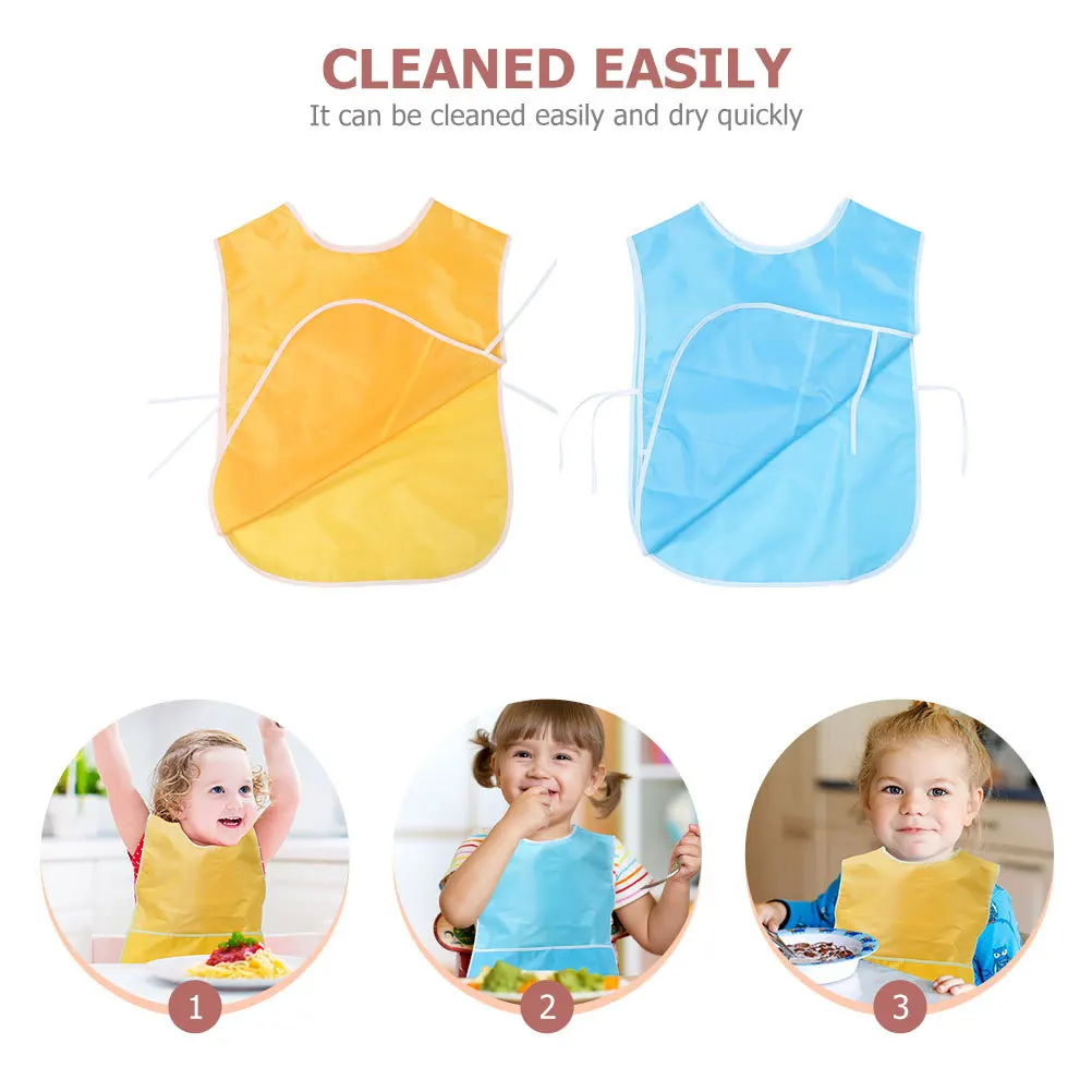 

2Pcs Kid Paint Apron Waterproof Sleeveless Art Smock for Drawing Cooking Painting Dinner Protection Kids Bib Painting Apron