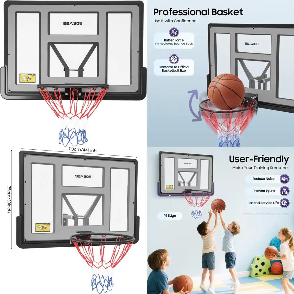 

"Competition Grade Wall-Mounted Basketball Hoop Combo with Shatter-Proof PET Backboard and Rim for School Use"