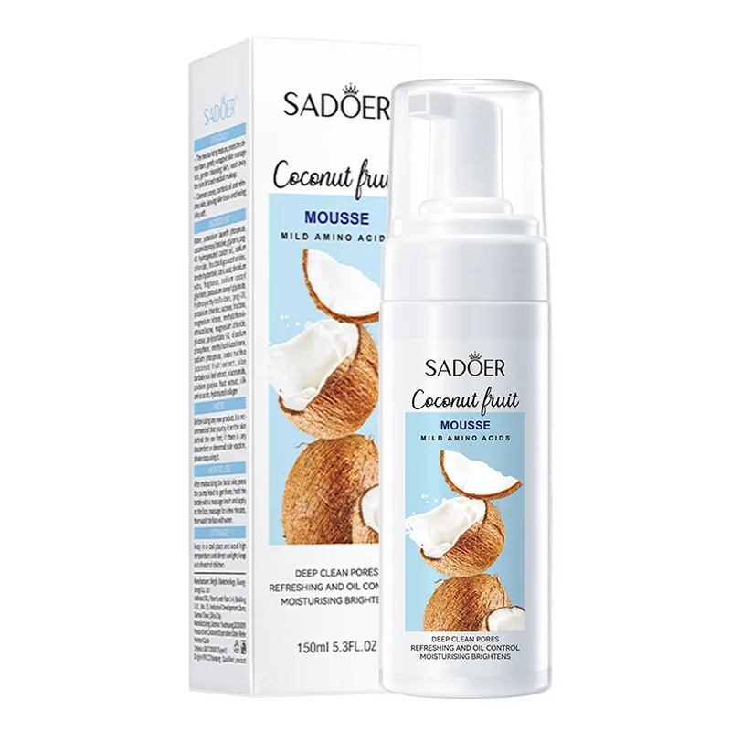 

SADOER Fruits Facial Cleanser Face Wash Foam Cleansing Mossee Coconut Vitamin C Moisturizing Hydrating Facial Skin Care Products