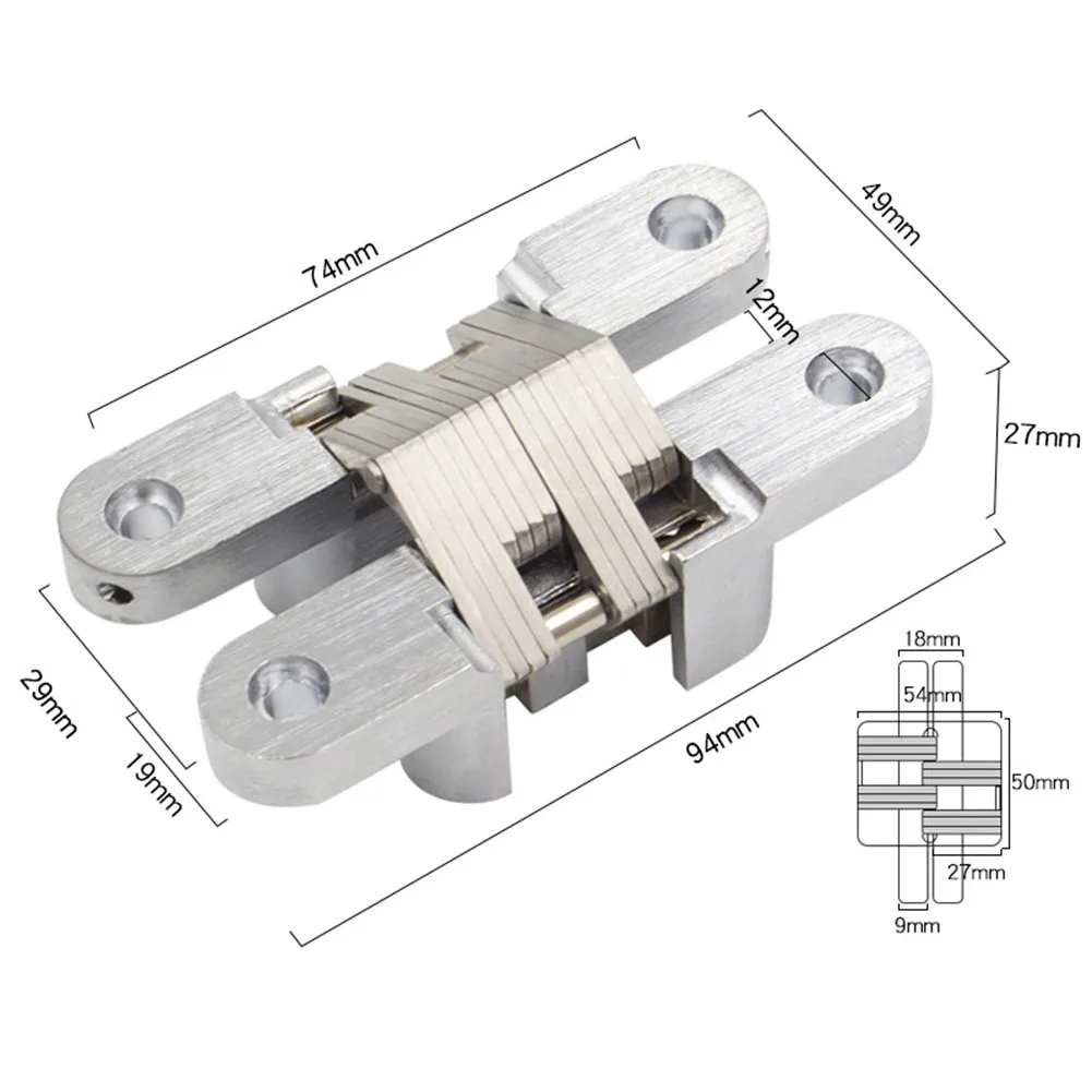 Door Hinges Hinge Home Improvemen Invisible Cabinets Concealed Cross Folding Door Stainless Steel Zinc Alloy Body