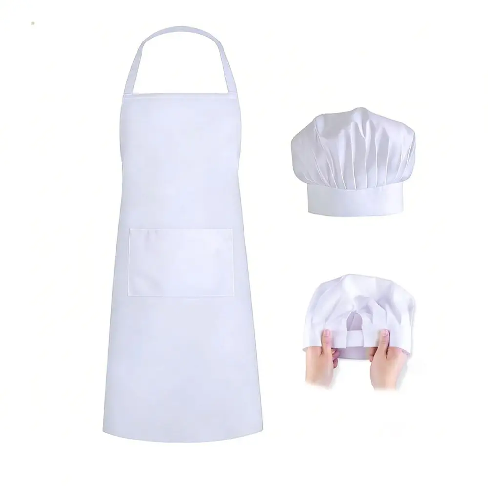 Leather Cooking Apron Chef Hat Set Waterproof Durable Work Uniform For Kitchen Gardening Restaurant Service Apparel