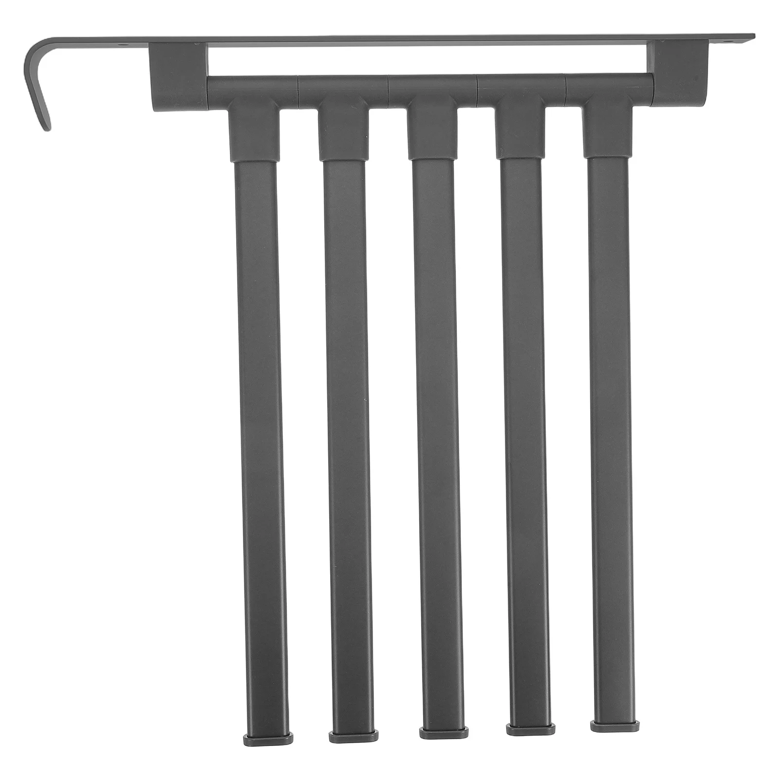 Multi-Functional Gray Bathroom Towel Rack Swivel Folding Shelf Adjustable 5 Rod Wall Mount Organizer Adjustable Towel Rack