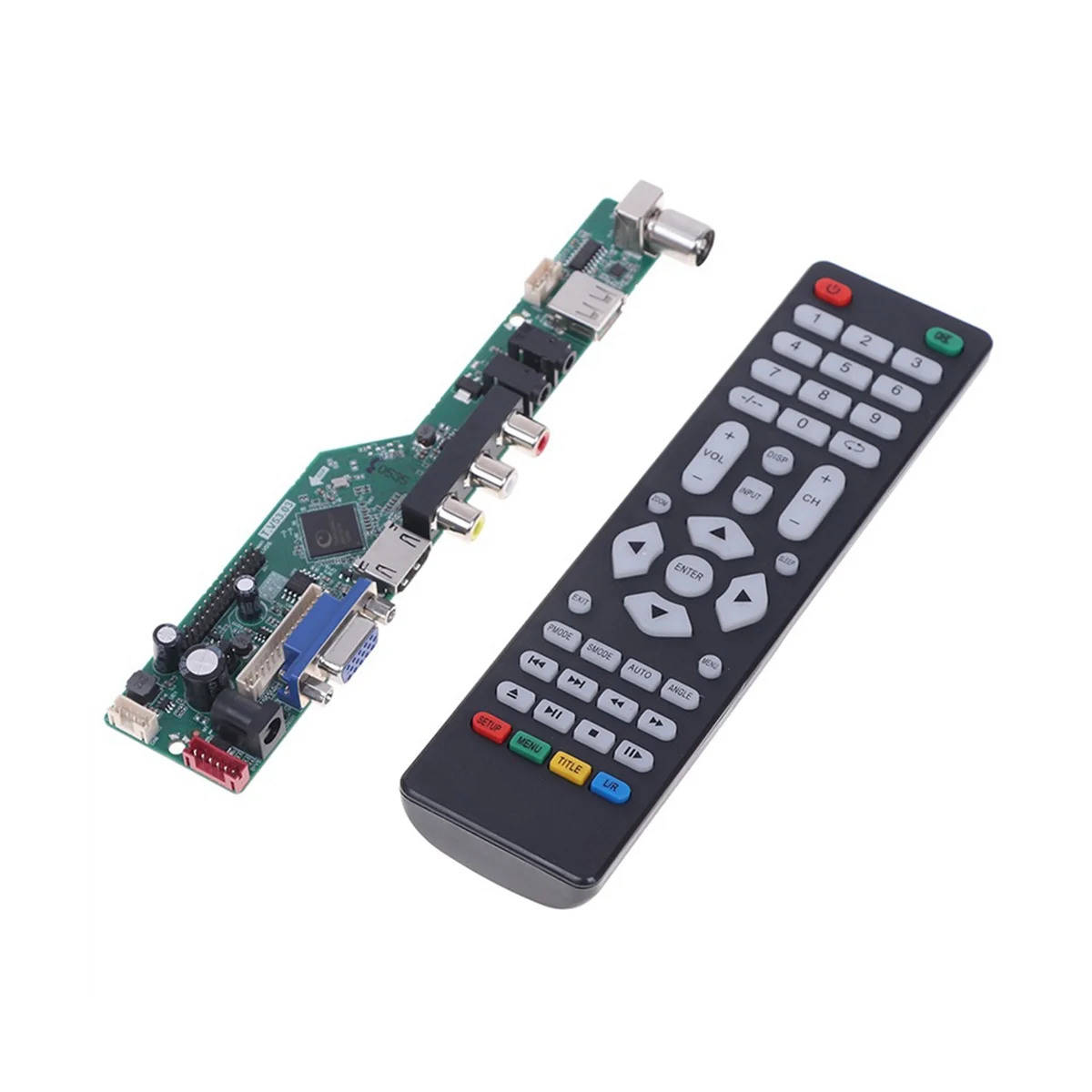 Controlador de TV LCD Universal Driver Board, T.V53.03, V 53, analógico, TV, AV, PC, HD, USB, mídia, placa-mãe C, alta qualidade