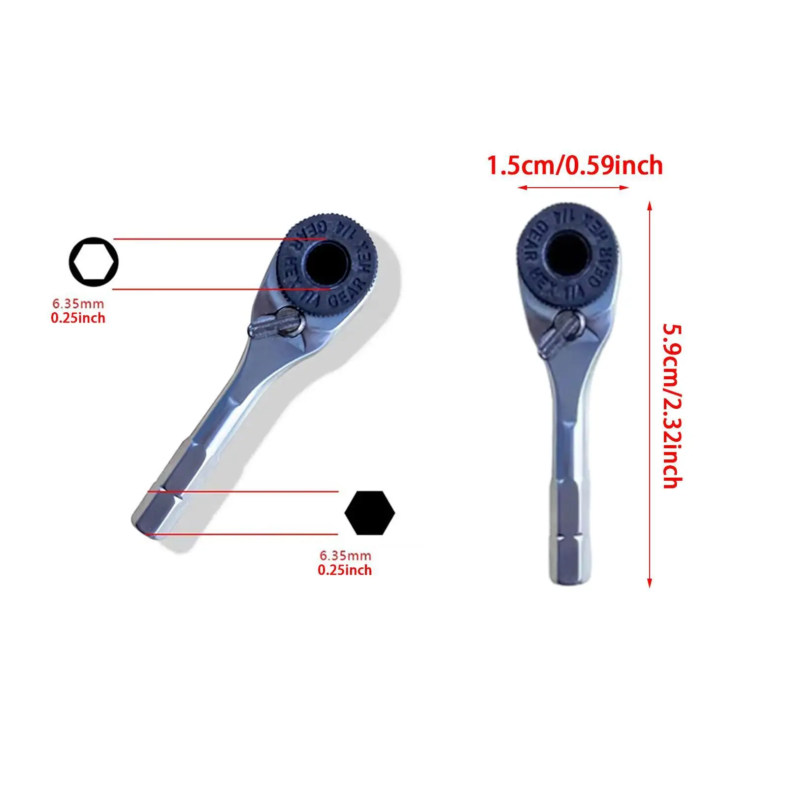 Hexagon Ratchet Wrench Anti Slip Grip Sturdy Multifunctional Maintenance Kit