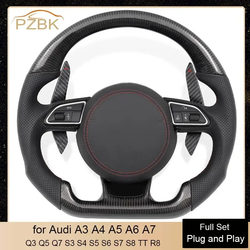 

Real Carbon Fiber Car Steering Wheel Assembly for Audi S8 R8 A4 A5 A6 A7 Q3 Q5 Q7 Q8 S3 S4 S5 S6 S7 RS3 RS4 OEM Any Color