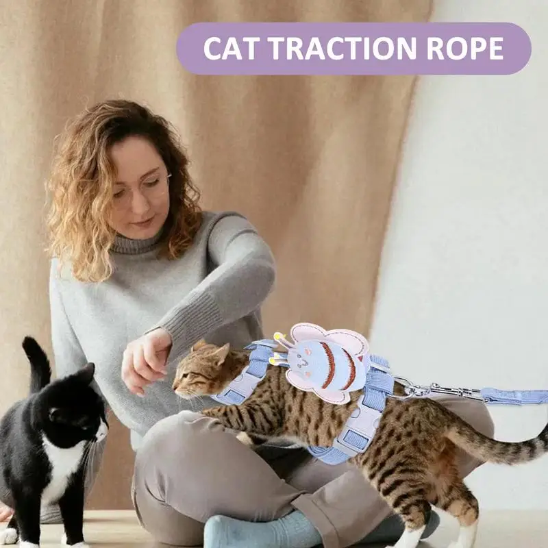 Cat Harness And Leash MADDEN Dog Cat Harness Vest Chest Rope Traction Rope For Kitten Puppy Collar Harnessing Belt Pet Accessor