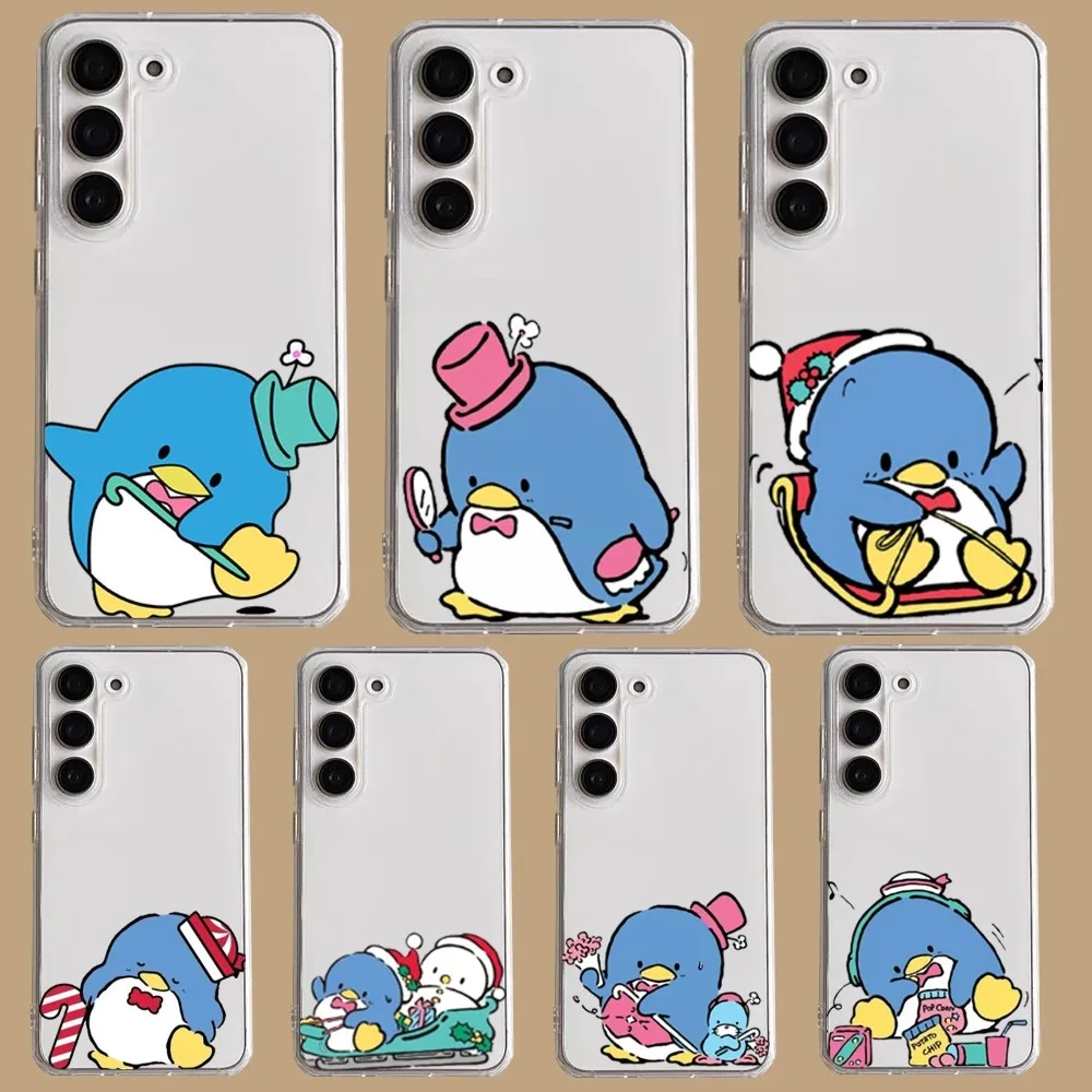 T-TuxedoSam Penguin Phone Case For Samsung Galaxy A52 A12 A51 S21 Edge S22ULTRA S23 S20LITE Plus Ultra Transparent Cover