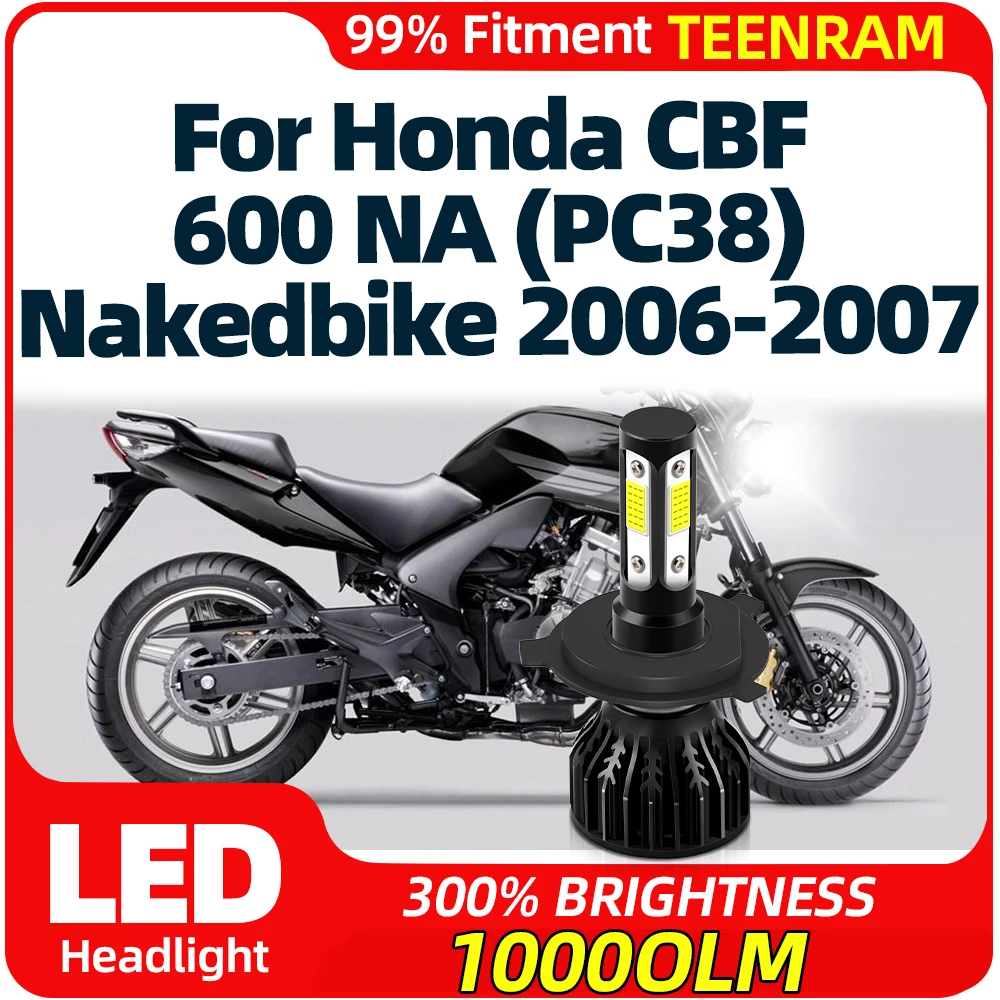 1PC 10000LM H4 LED Motorcycle Headlight Bulb 60W Super Bright Moto Headlamp 12V For Honda CBF 600 NA (PC38) Nakedbike 2006 2007