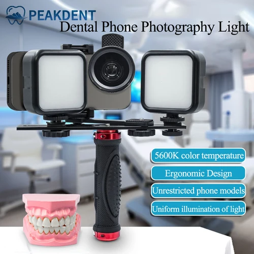 Teléfono ligero para fotografía dental con iluminación fotográfica oral Bluetooth para dentista. Accesorio para dentistas de iluminación para fotografía de dentaduras postizas