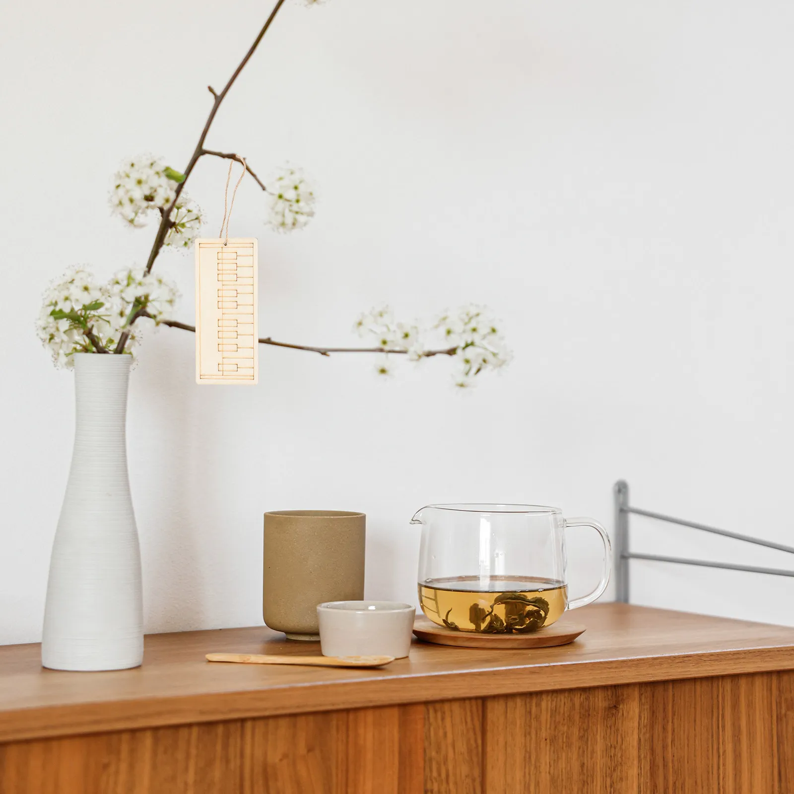 

1 set 1 Set Of Children'S Graffiti Hanging Ornaments Unpainted Diy Wooden Slices Musical Instrument Cutouts For Craft Kids