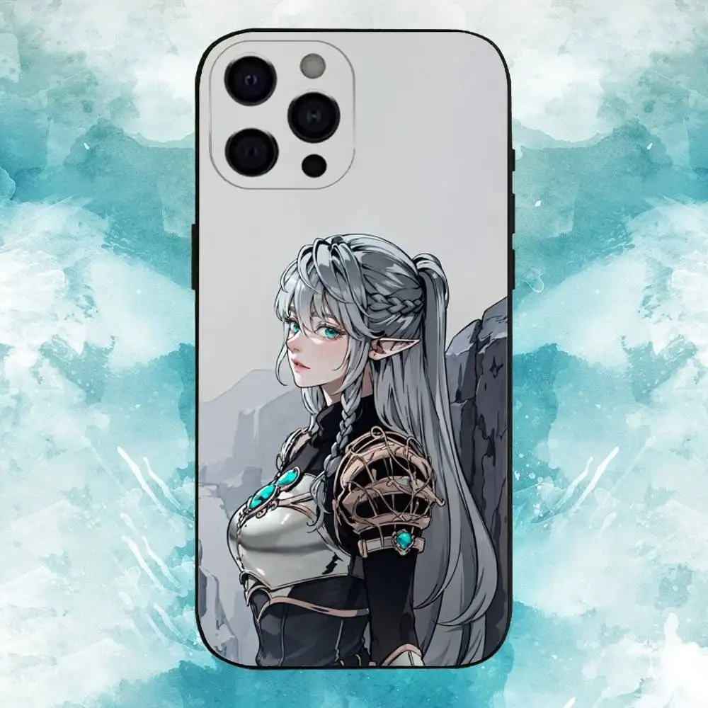 حافظة هاتف The Beginning After End لهاتف iPhone17,16,15,14,13,12,11 Plus، Pro Max غطاء أسود ناعم