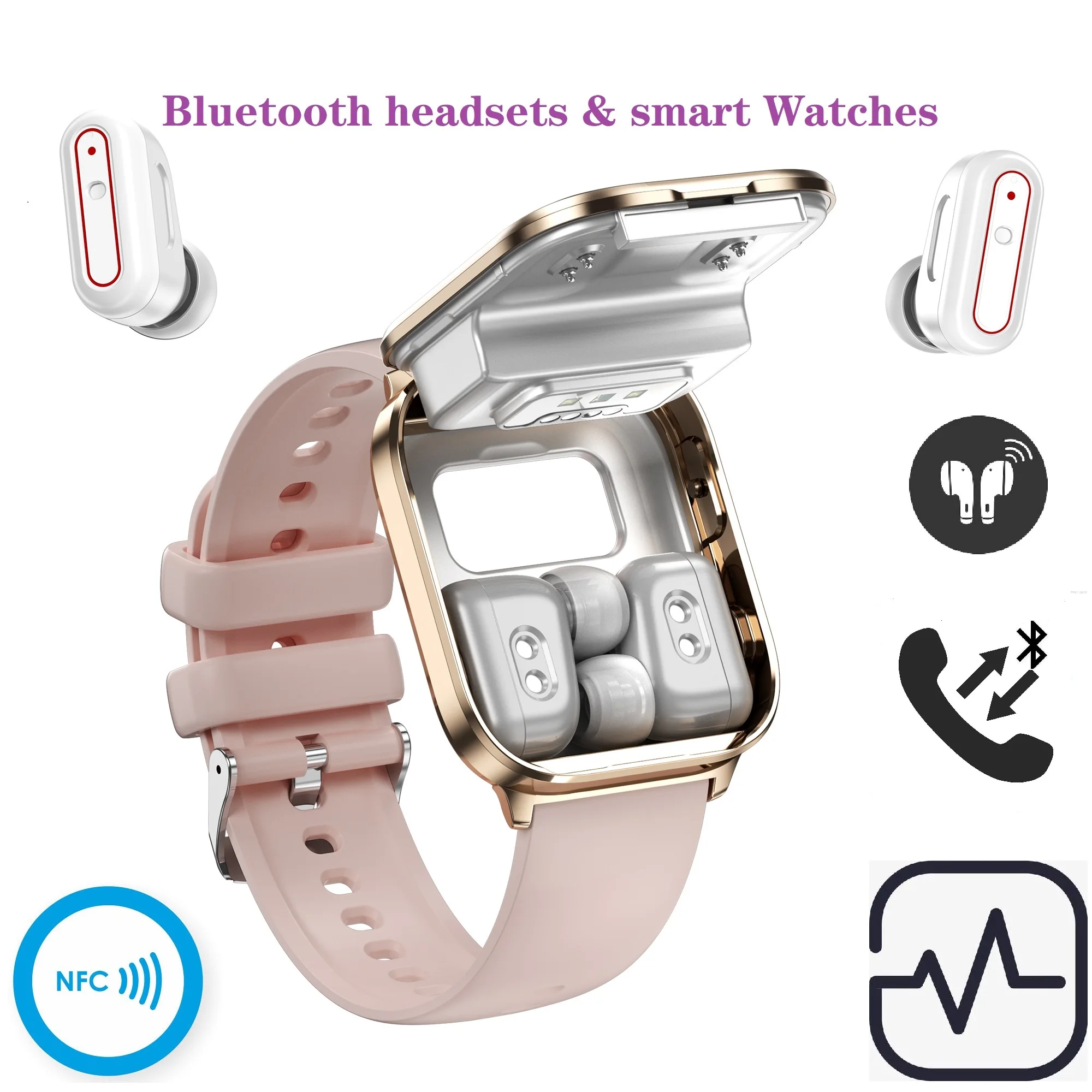 Headphone Watch 2-in-1 Bluetooth Call Heart Rate Blood Oxygen Health Monitoring Exercise Tracker Smart Watch For Men And Women