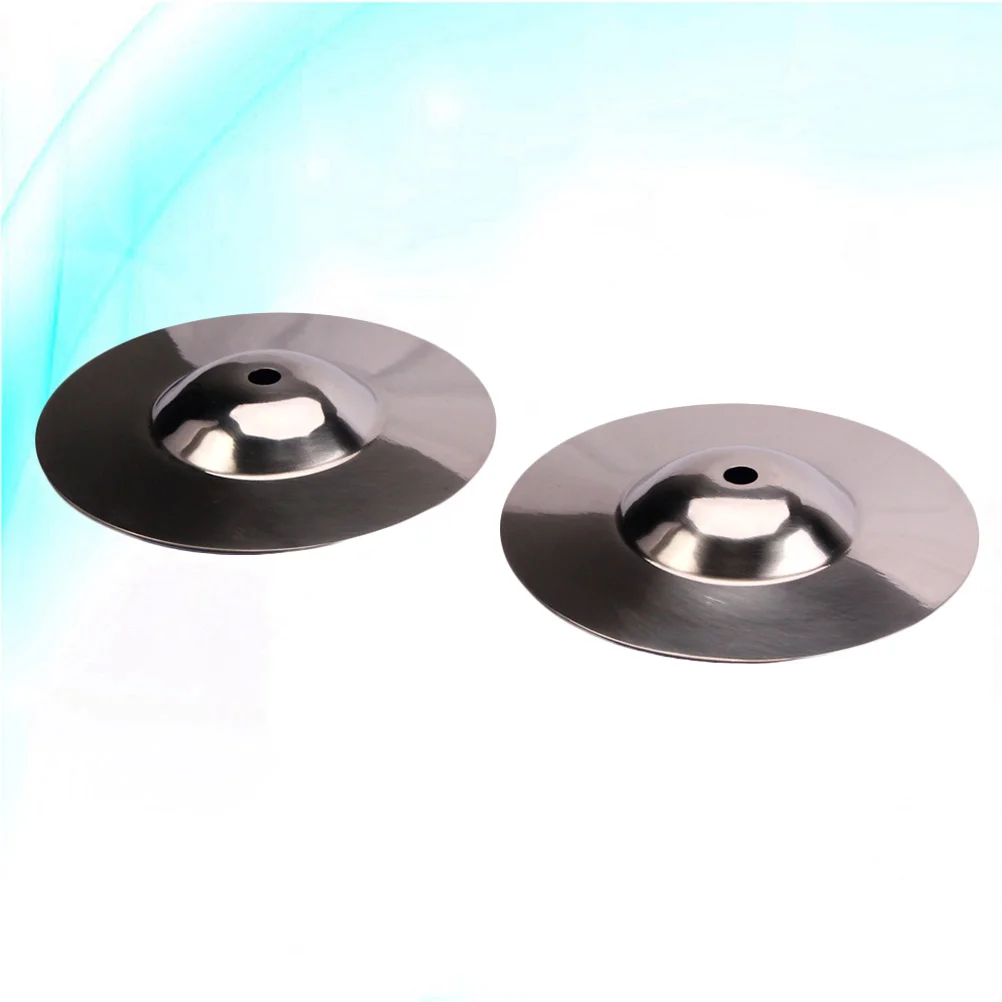 

2 Pcs Drum Instruments Silver Cymbal Splash Cymbals Hardware Crash Percussion Accessories Metal