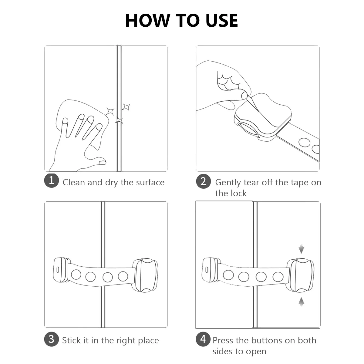 5 Stück Baby-Schrankschlösser, Sicherheitsriegel für Schubladen, Geräte, Türen, Sicherheitsschlösser, Baby- und Kinderschubladenschloss, Schubladenschloss