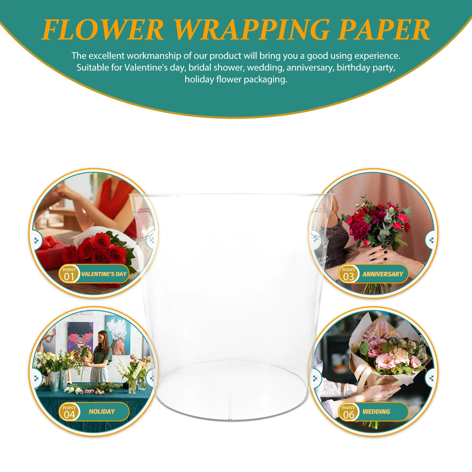 

Acrylic Clear Flower Bucket Decorative Flower Holder Suitable for Balcony Home Office Hydroponic Plant Container