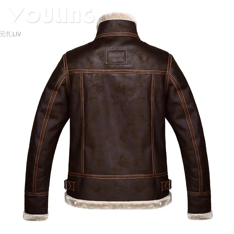 Biohazard 4 Leon·S·kennedy Cosplay Leather Coat Men's Thickened Winter Jacket