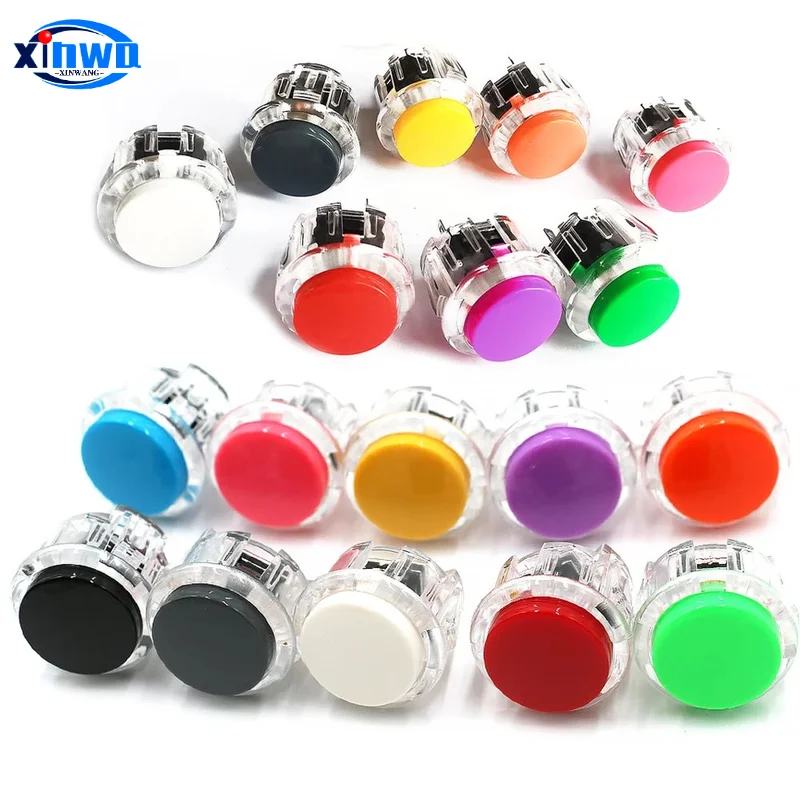 10 Clear Edge Sanwa 30mm 24mm Push Button Switch Tablero Arcade Video Game Machine Hitbox Joystick Console DIY Gun Pinball Parts