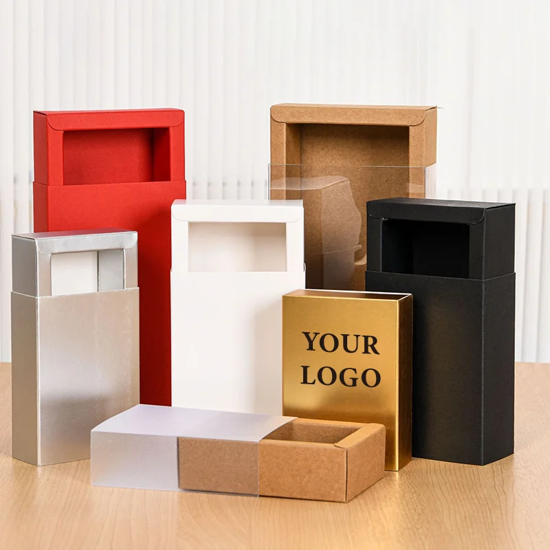 

10 foldable paper boxes, cardboard drawer boxes, small business gift boxes, storage boxes, packaging boxes, customizable logos