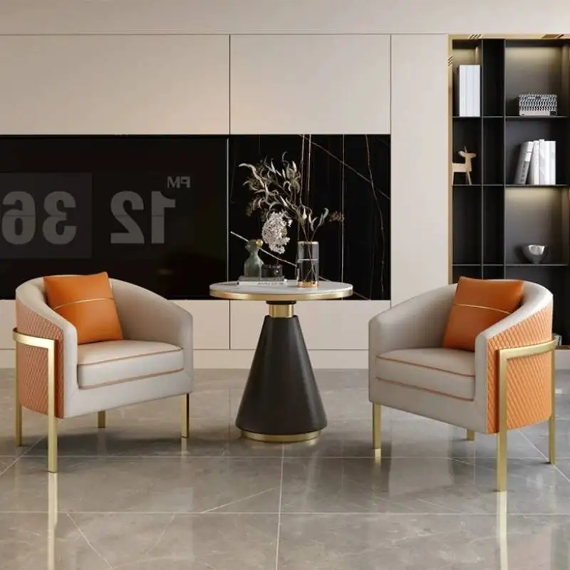 

Salon Metal Living Room Chairs Modern Support Pillow Floor Nordic Lounge Chair Dining Single Balcony Chaise Home Furniture