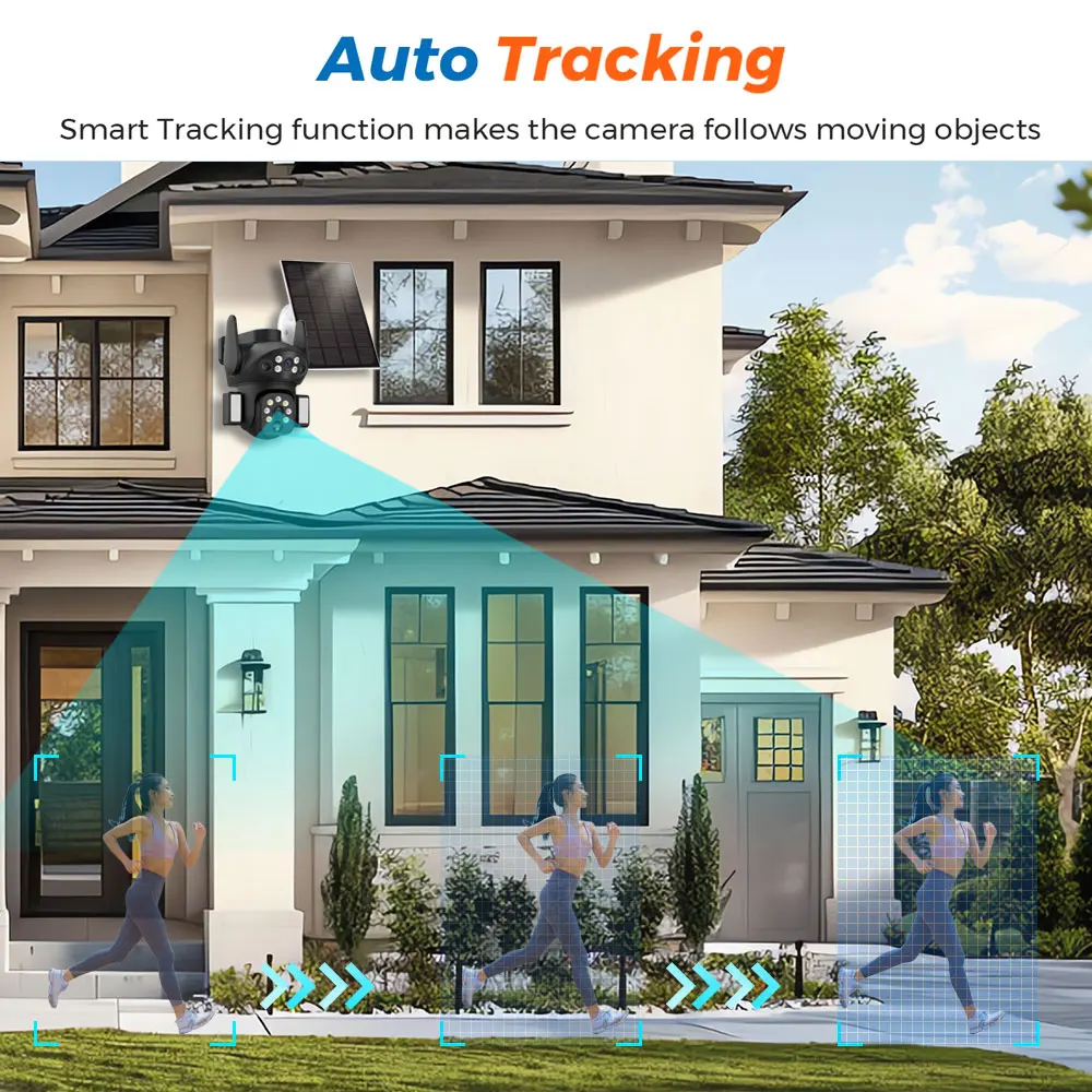 4G Solar 8MP 4K Camera Dual Lens Outdoor Low Power Battery Orchard Farm Jungle Home CCTV Security Protection Camera V380 Pro