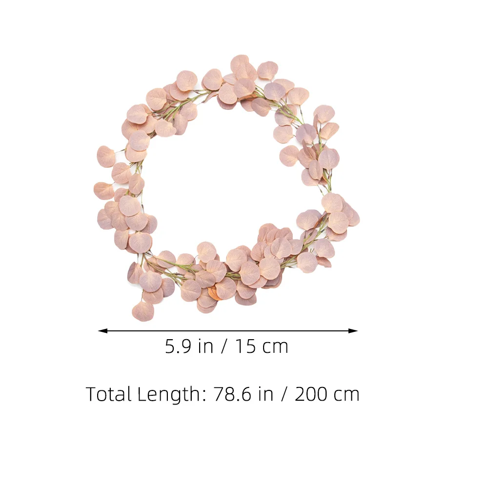 1 قطعة إكليل الأوكالبتوس محاكاة الوردي الاصطناعي الأخضر ورقة جارلاند الباب الجدار الشنق الديكور احتفالي صور الدعامة