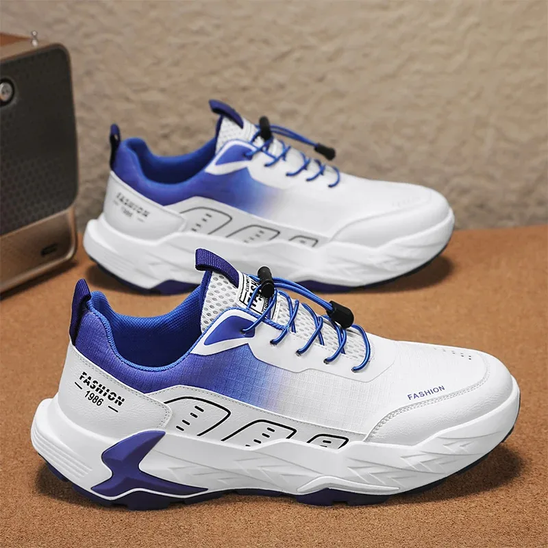 

Summer Design Mens Leather Casual Comfortable Walking Shoes Outdoor Sports Breathable Lightweight Sneakers For Man