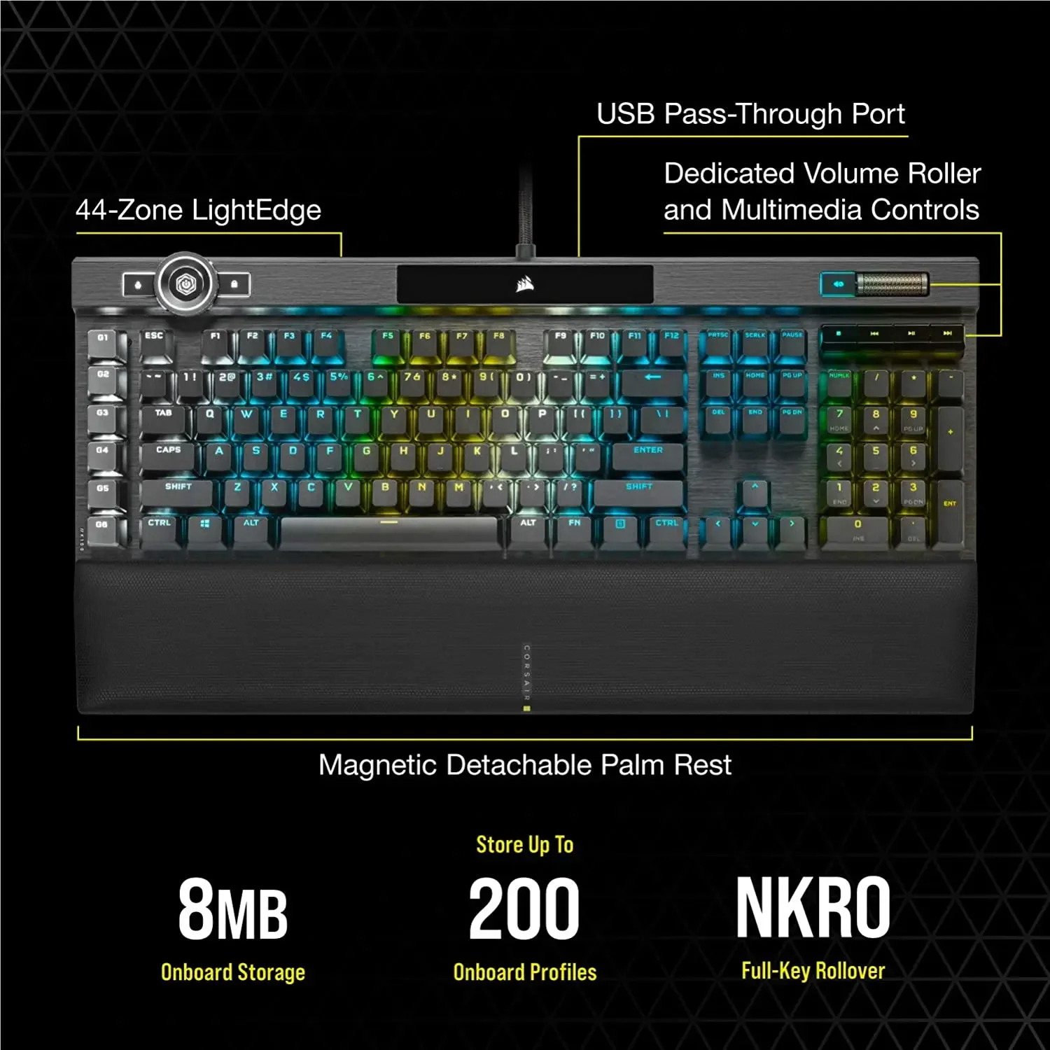 Corsair K100 RGB Optical-Mechanical Gaming Keyboard - Corsair OPX RGB Optical-Mechanical Keyswitches