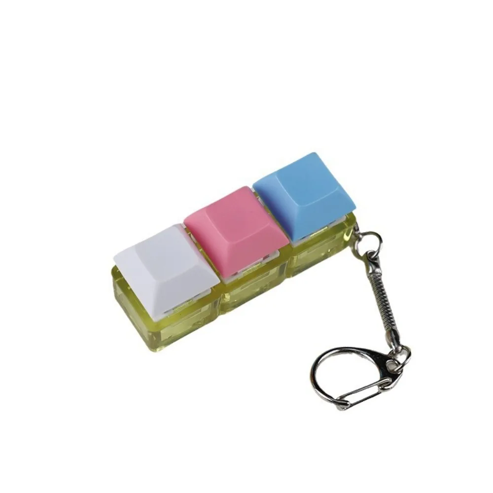 Relaxing DIY Keyboard Fidget Keychain Keys Button Relief Stress Finger Keyboard Cap 4 Keys Pass The Time Pinch Adult