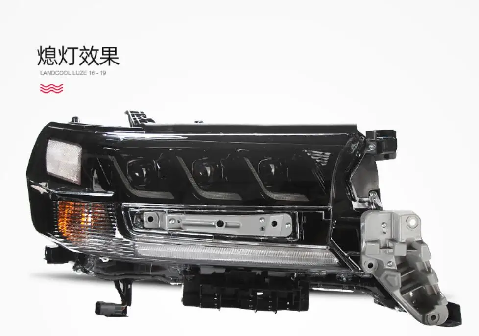 2pcs 2016~2019 car bupmer head light for Prado Cruiser headlight LC200 Cruiser car accessories All in LED fog prado headlamp