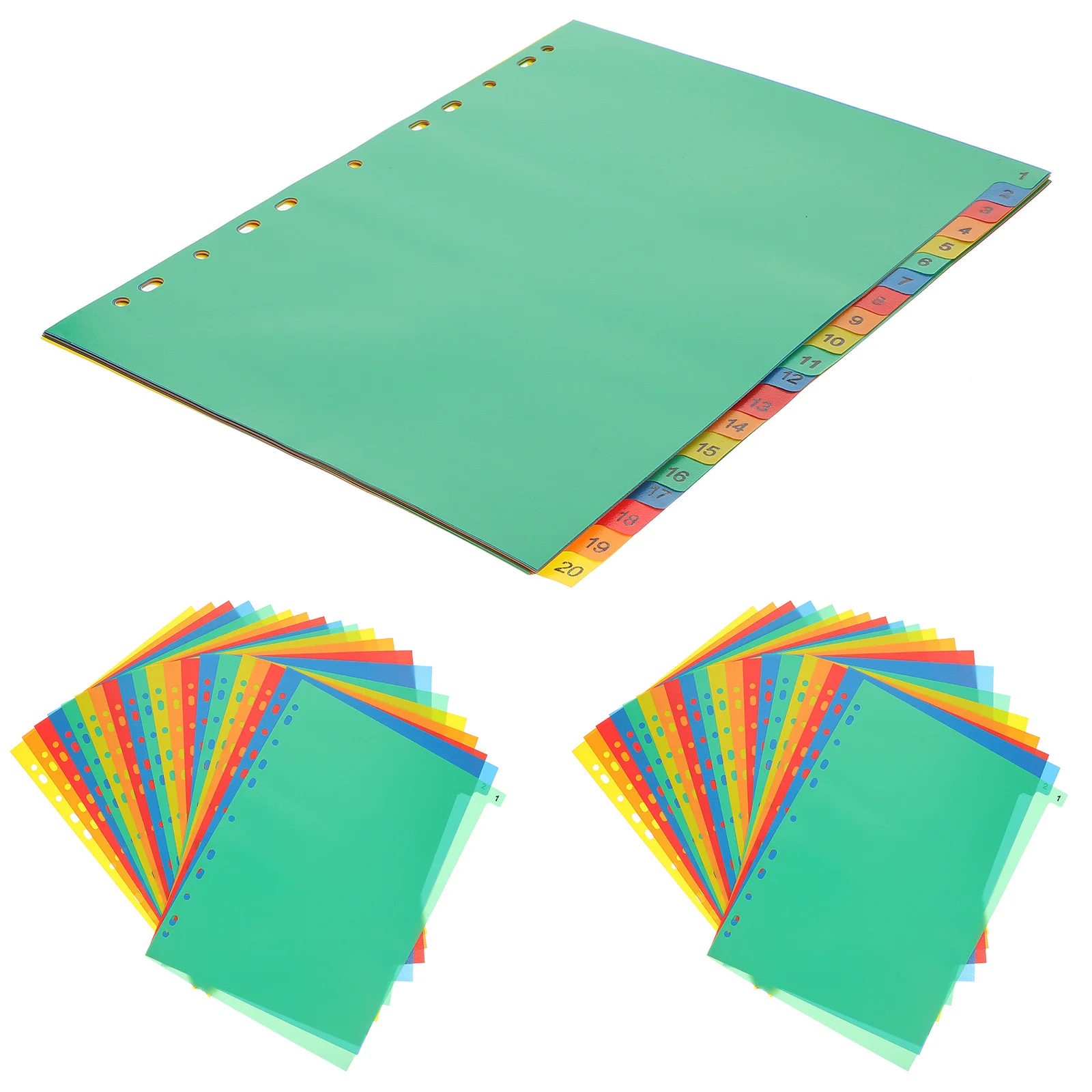 20 Sheets Smooth Finish Refill Paper for Binder Dividers School Office Study Notebook Loose Leaf File Management Index Divider