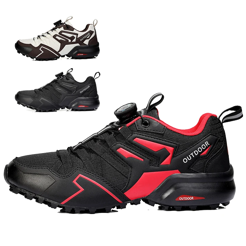 Men's MTB Cycling Shoes Non-slip Motorcycle Shoes Outdoor Bike Riding Shoes Waterproof Bicycle Shoes Lace-up Hiking Sneakers New