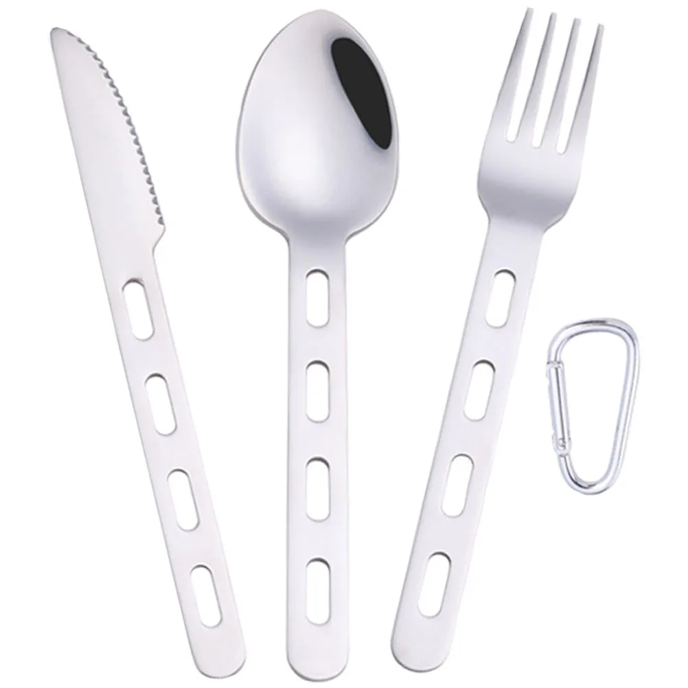 

1 set 1 Set Portable Stainless Steel Cutlery Kit Tableware For Camping Hiking Picnic Beach Outdoor Reusable Flatware Dinnerware