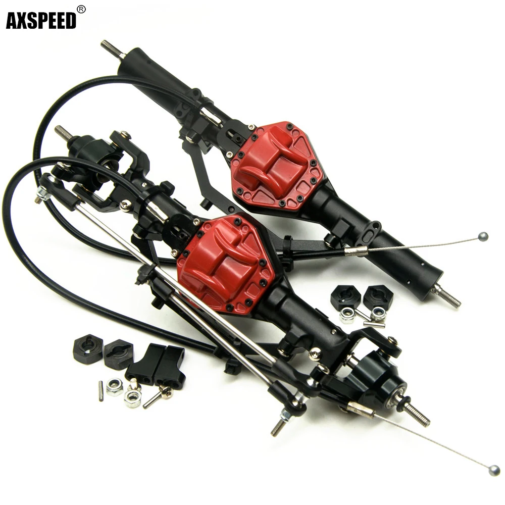 

AXSPEED Aluminum Alloy Front Rear Axle Set with 4WD Lock for 1/10 RC Crawler Car Axial SCX10 Upgrade Parts Accessories