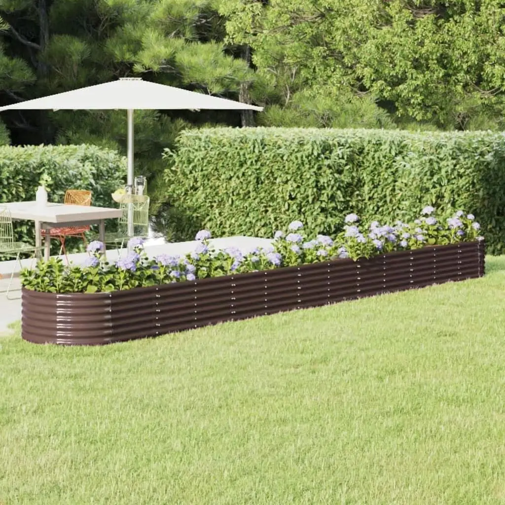 

Garden Raised Bed Brown Powder Coated Steel Large Durable