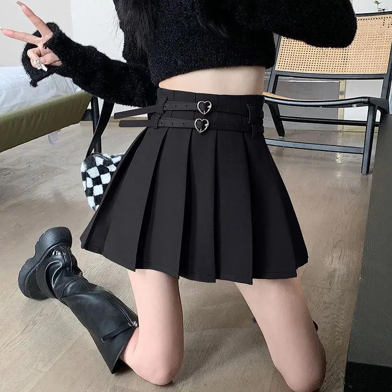 2023 New Spring Summer Thin Solid Color Temperament Pleated Patchwork Sweet A-line Skirt Youth Skinny Graceful Women\'s Clothing