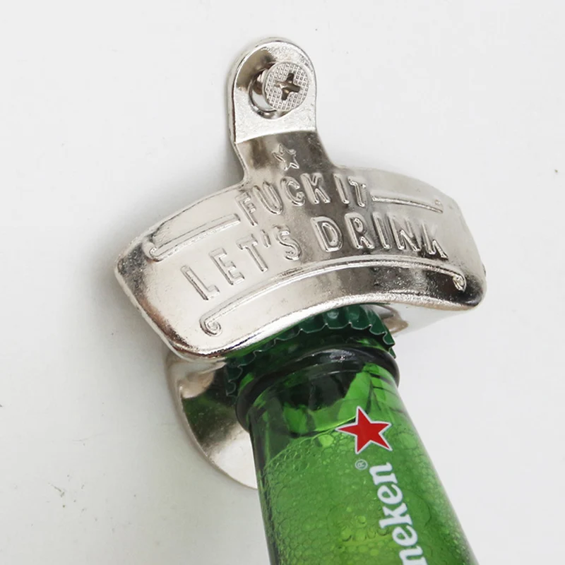 1pc Retro Decorative Bottle Opener Wall Mounted Hanging Beer Openers Bar Tools Alloy Electroplating Process Bar Cafe Wall Decor
