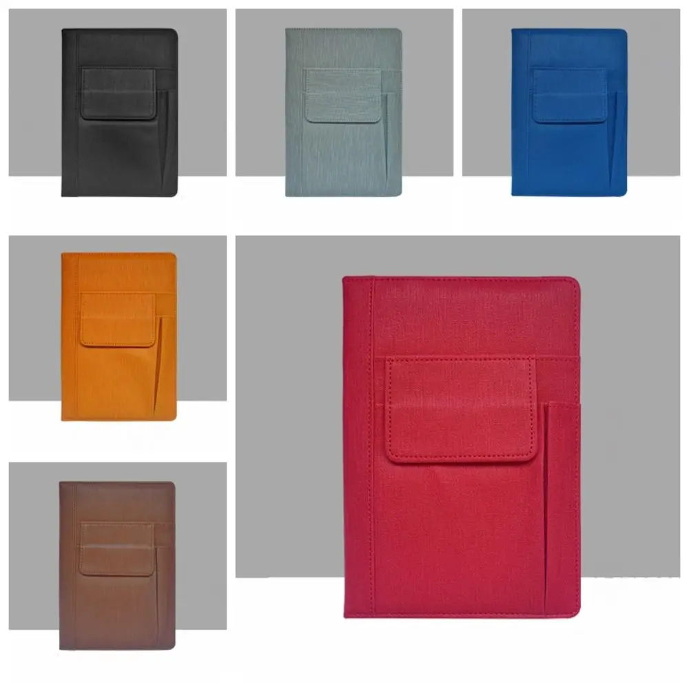 

A5 Notebook with Pocket To Do List Retro PU Leather Notebook Stationery School Supplies Meeting Minutes Book Students