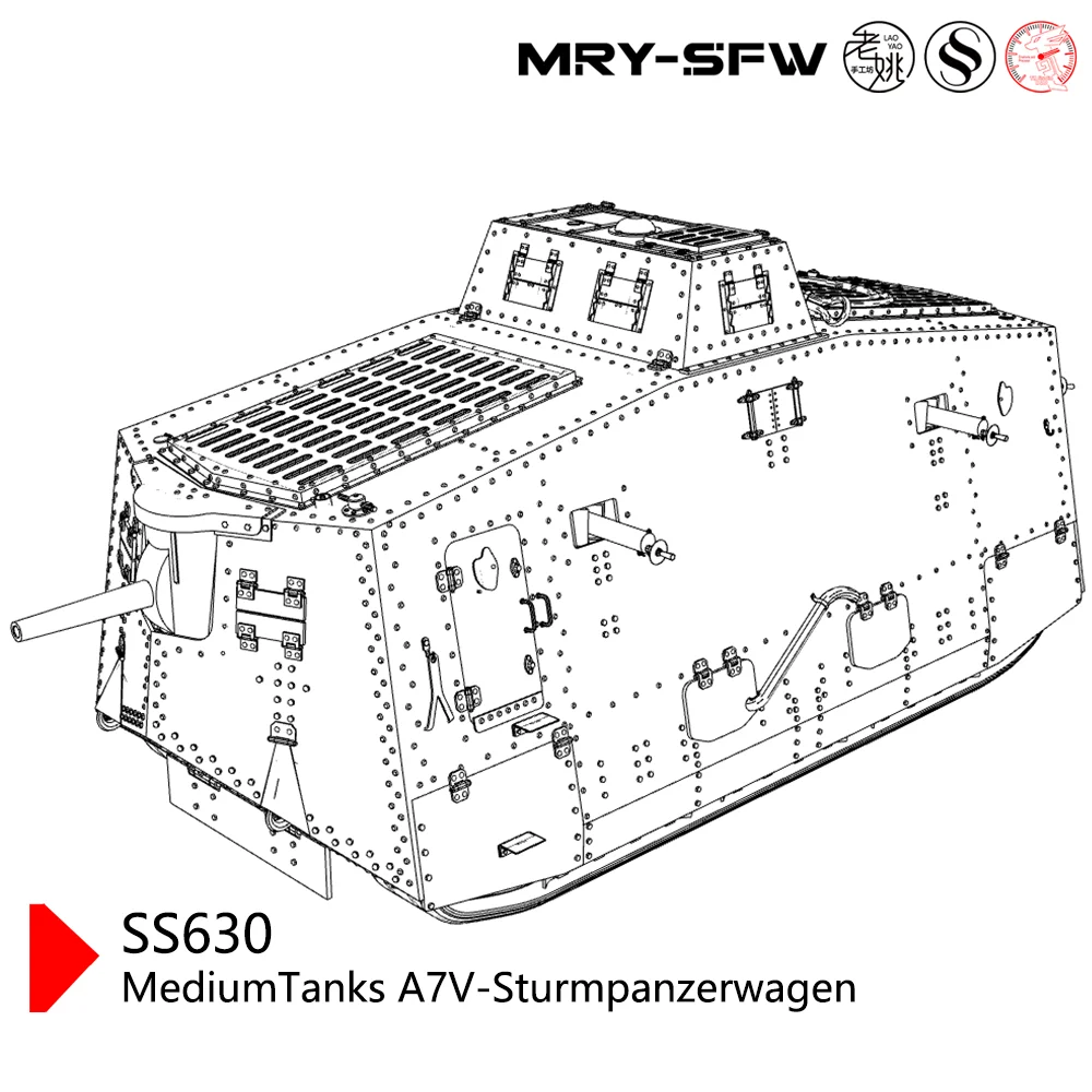 

Germany MediumTanks A7V-Sturmpanzerwagen SSMODEL SS630 1/72 1/48 1/35 25mm Military Model Kit