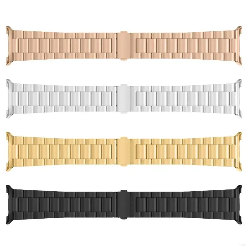 Unisex Three Bead Metal Band Replacement Band Scratch Resistant Metal Band Smartwatch Accessory Comfortable for watch8 3XUE