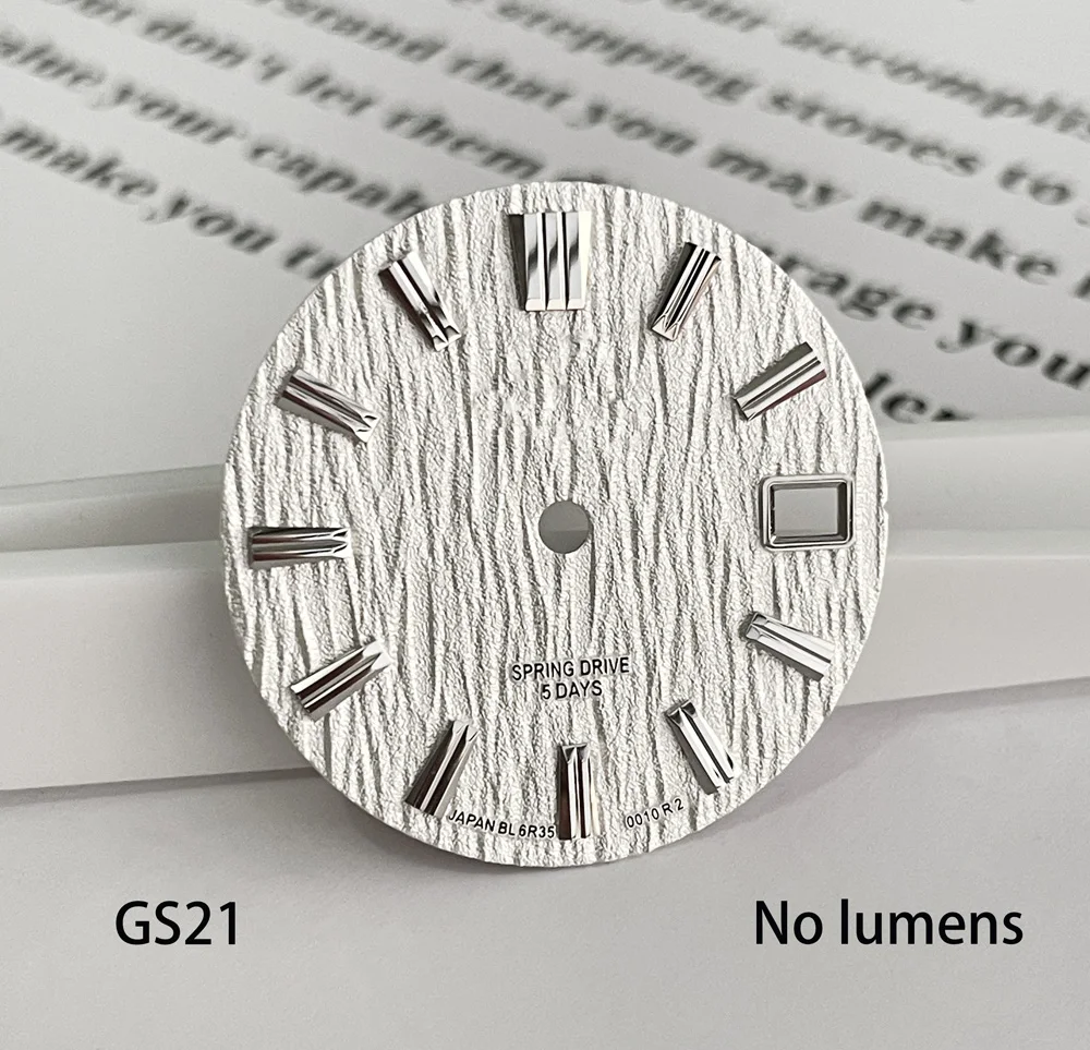 28.5mm GS logo birch forest pattern non luminous dial, suitable for NH35/36 movement SLGH005G dial watch accessories