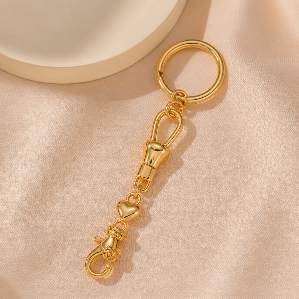 2 Stück 18K Gold Karabinerverschlüsse, Hochwertige Unregelmäßige Herzverschlüsse, Haken, Verbinder für DIY Ohrringe, Halsketten, Schmuckherstellungsmaterialien – Detail 2