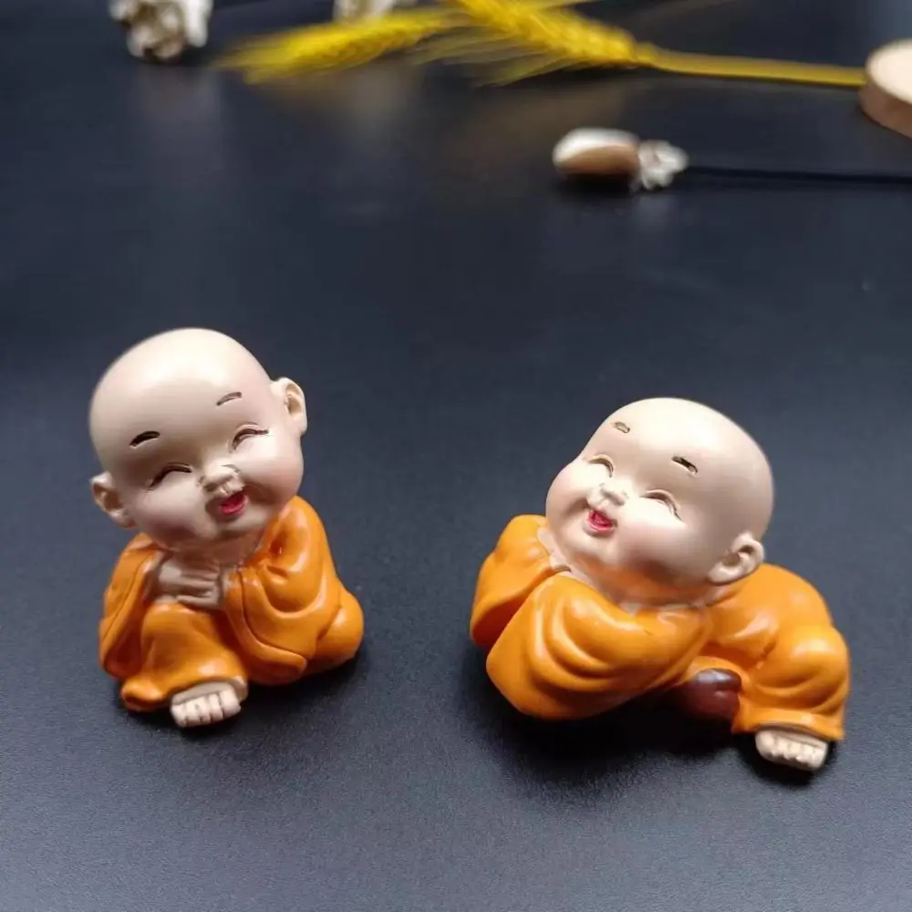 

Cute Mini Buddha Figurine DIY Resin Buddha Ornaments Multiple Styles Exquisite Small Monk Sculpture Car Decoration