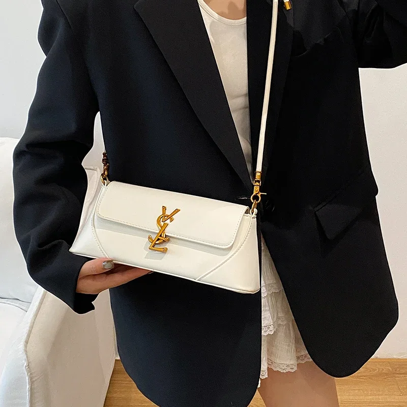 Роскошная женская кожаная сумка через плечо Элегантная модельерская большая сумка Классический стиль через плечо для повседневных прогулок