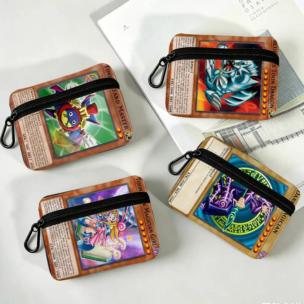 Yu-Gi-Oh MONSTER Portable Oxford Cloth Coin Purse Alloy Carabiner Hook Small Zipper Pouch For Backpack Belt Daily