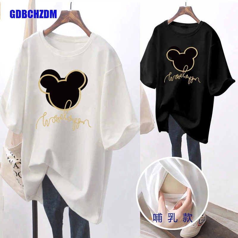 

Breastfeeding T-shirt Summer Short Sleeve Nursing Top Maternity Clothes Pregnancy Photoshoot T-shirt Pregnant Women Clothing