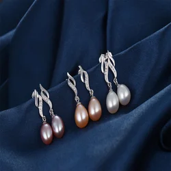 100% Natural Freshwater Rice Pearl Drop Earrings for Women 925 Sterling Silver Earrings Jewelry Gift 2025 New Arrivals