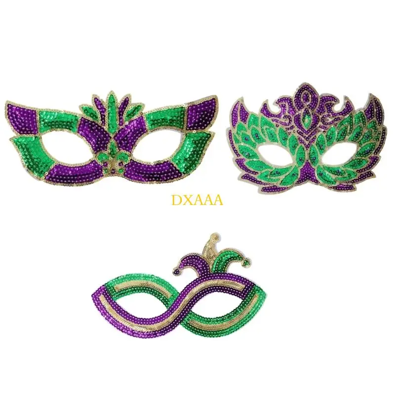 

DXAA 2pcs Eye Catching Brazilian Half Face Mask Decorated in Sparkling Sequins for Party Dominance and Themed Photography