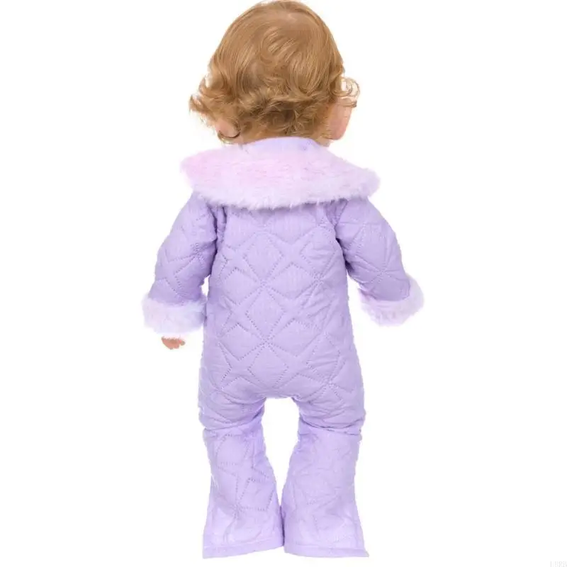 

Stylish Bowknot Overalls Coat For 18/16 Inch Girl Doll Winter Wear Doll Clothing L8RB