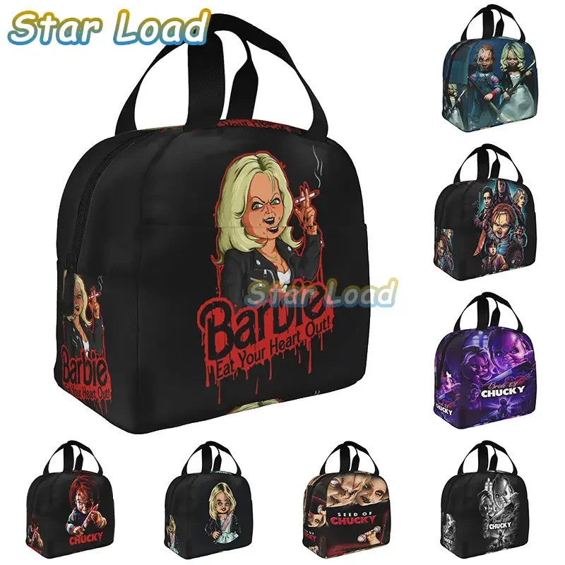 

Bride Of Chucky Lunch Box Horror Movie Childs Play Cooler Thermal Food Insulated Lunch Bag for Women Children School Picnic Bags