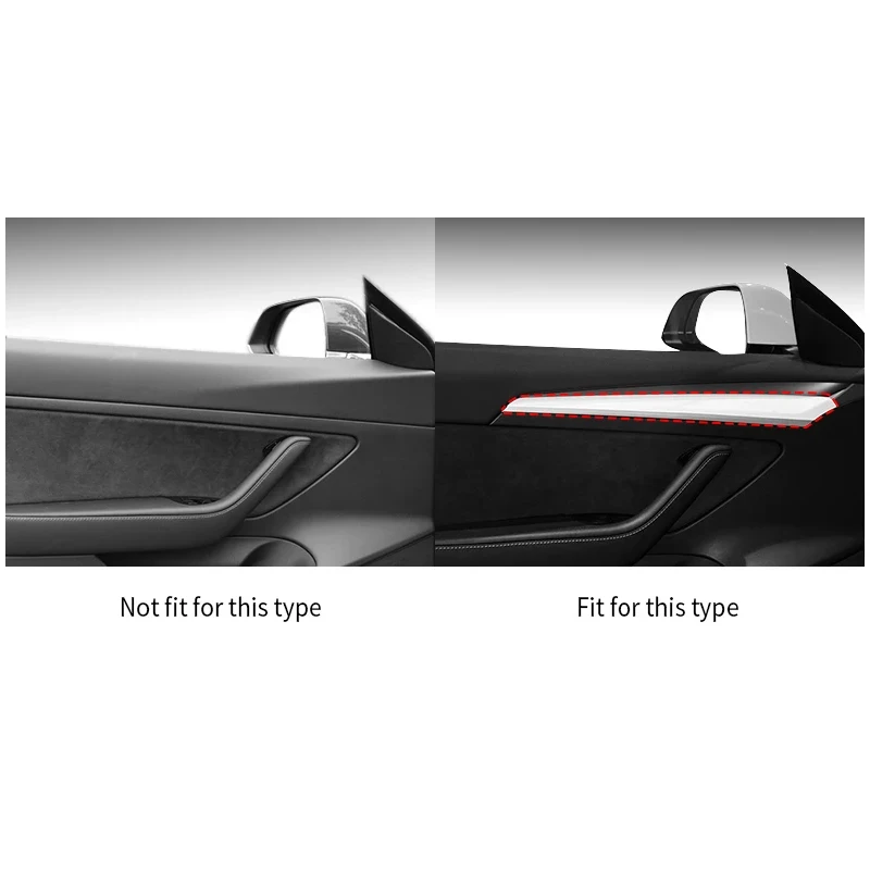 Italy Super Suede Door Handle Panel Trim Cover Door Sticker For Tesla Model 3 Y 2020-2023 Styling Interior Decoration Accessory